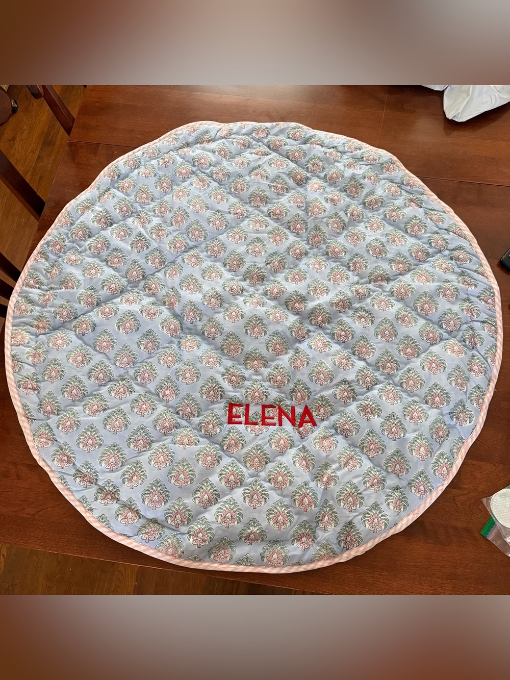 Mark & Graham block print quilted playmat